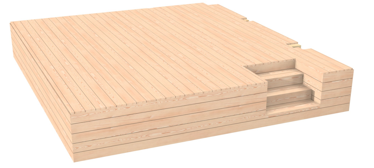 Modell einer Terrasse aus Holz