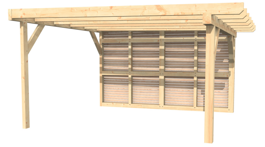 Modell eines Balkons aus Holz