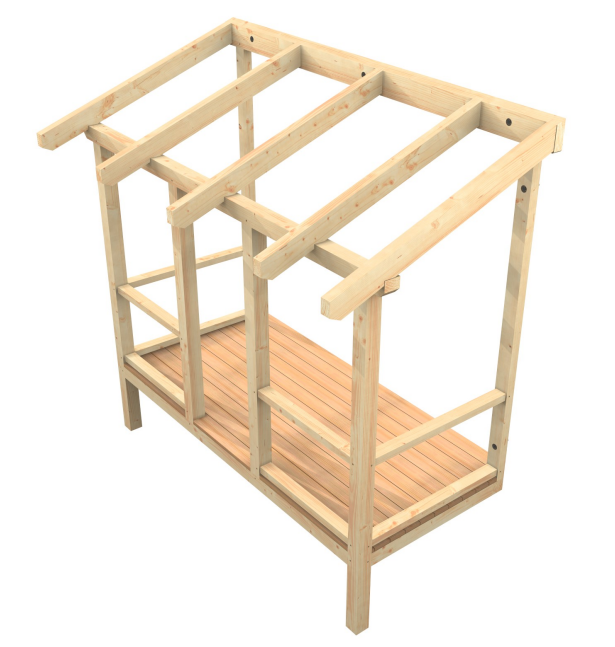 Modell eines Balkons aus Holz