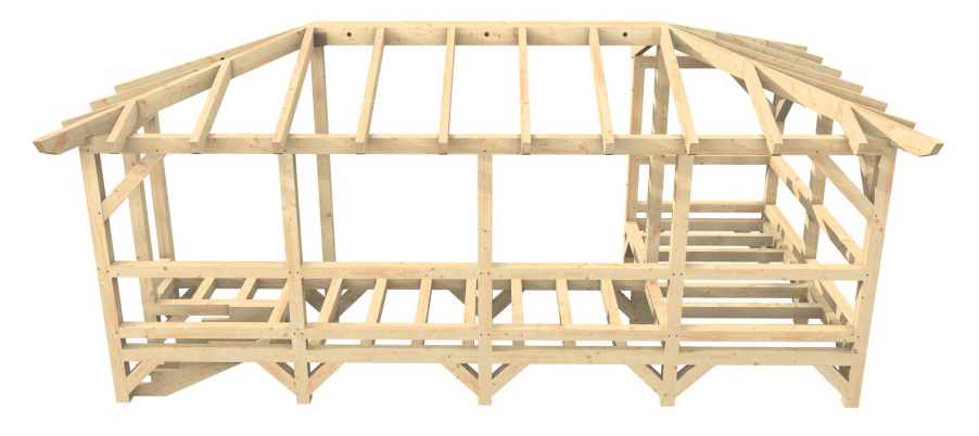 Modell eines Balkons aus Holz