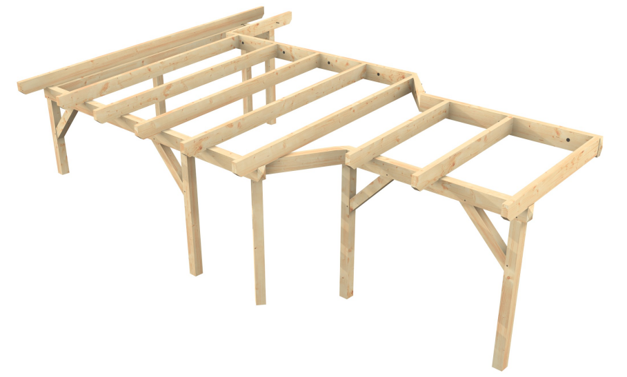 Modell eines Balkons aus Holz