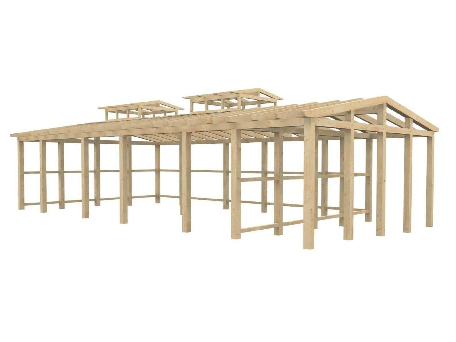 Modell eines Carports aus Holz