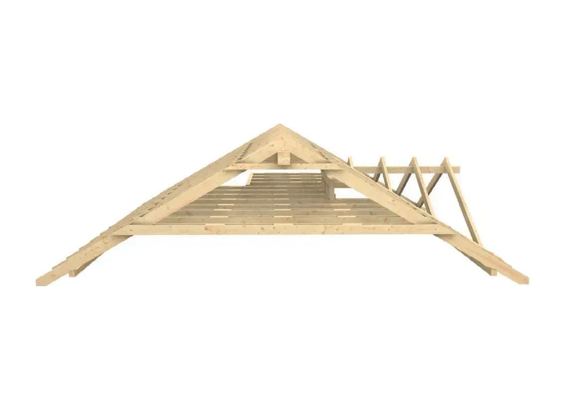 Modell eines Hausdaches aus Holz