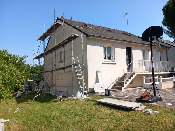 Ravalement de façade d'une maison