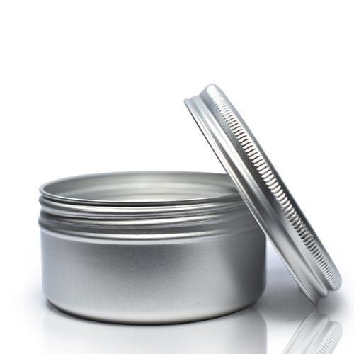60 ml Aluminium Jar with screw lid and EPE liner foam.