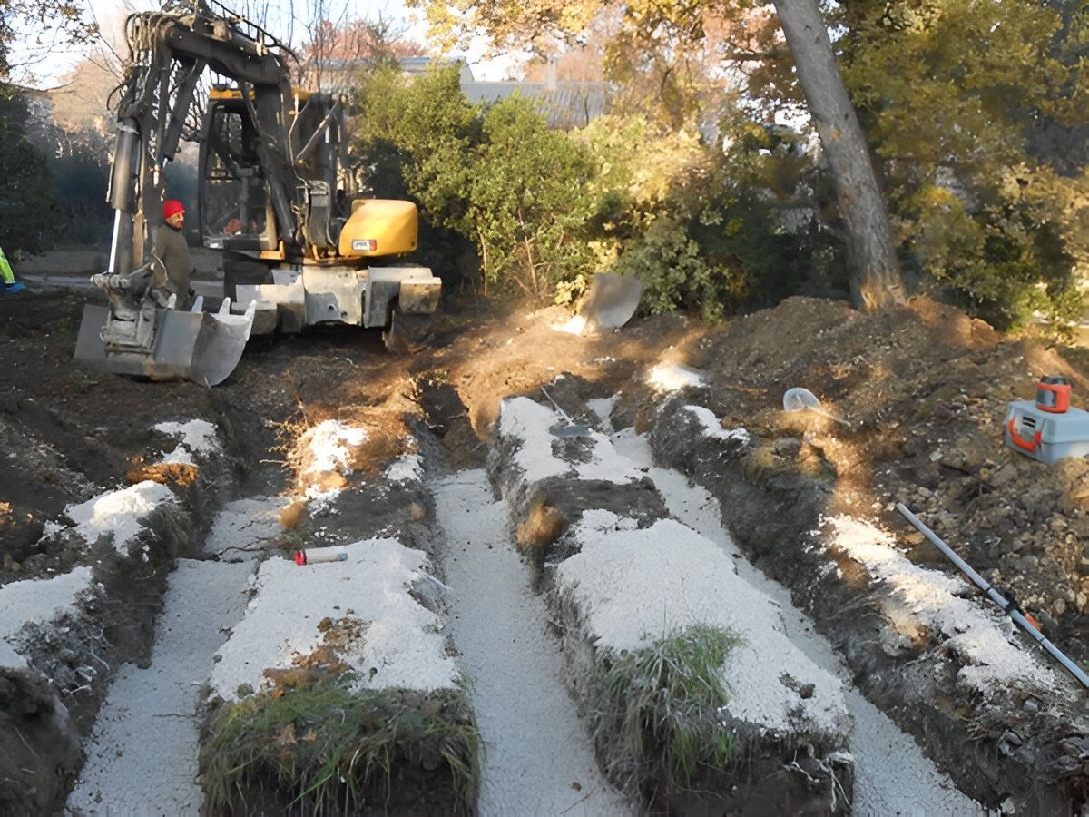 Tranchées suite à des travaux de terrassement