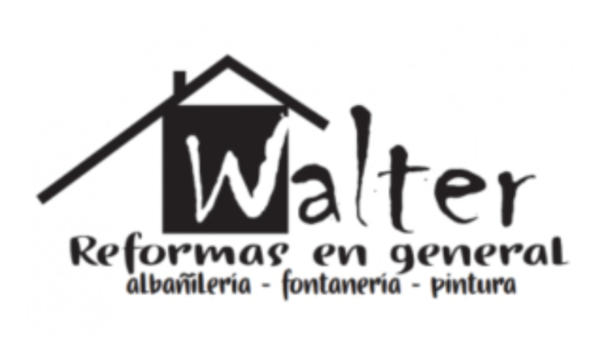 Un logotipo en blanco y negro para Walter Reformas en General.