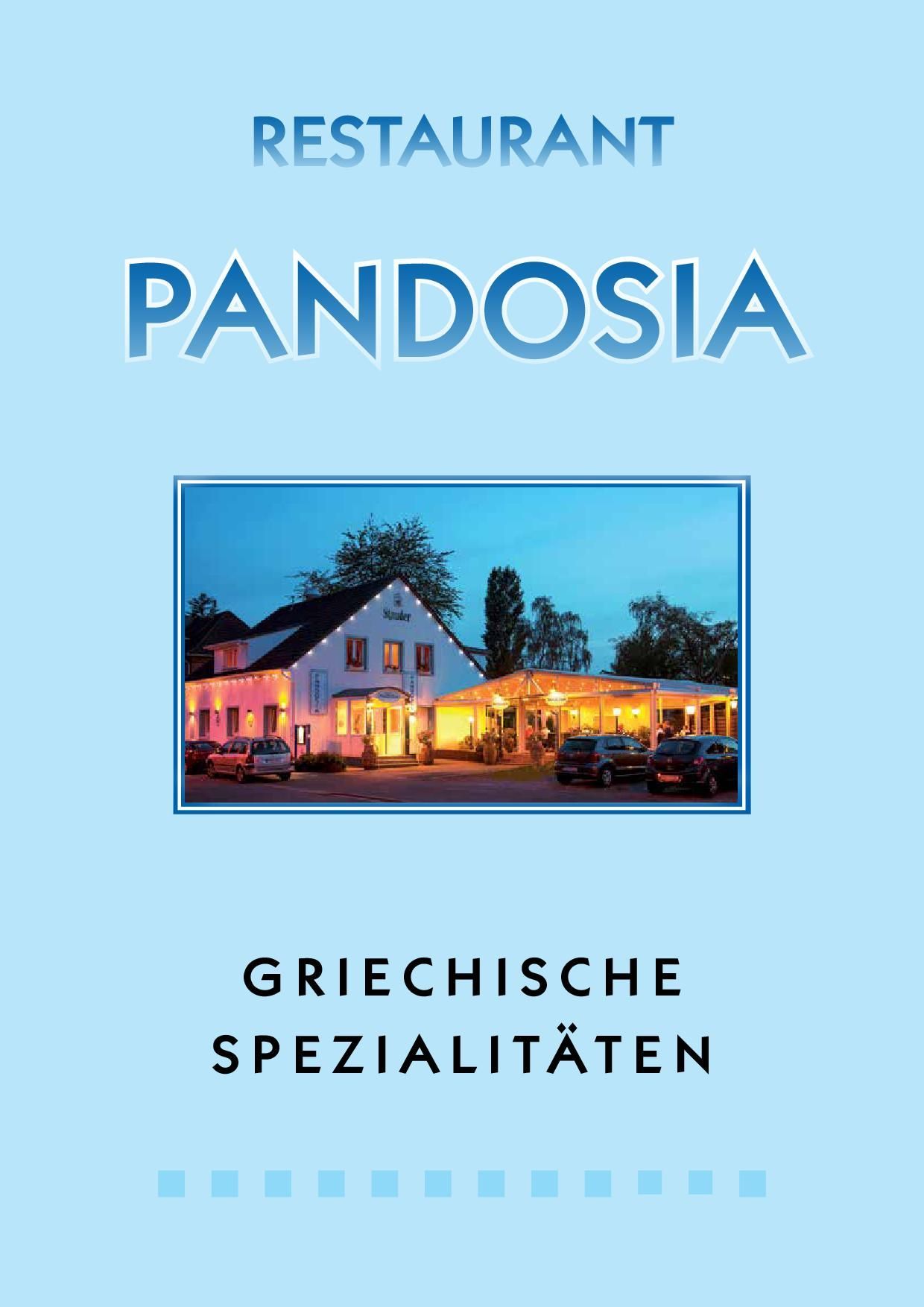 Speisekarte 2025 | Pandosia |Griechische Spezialitäten | Essen