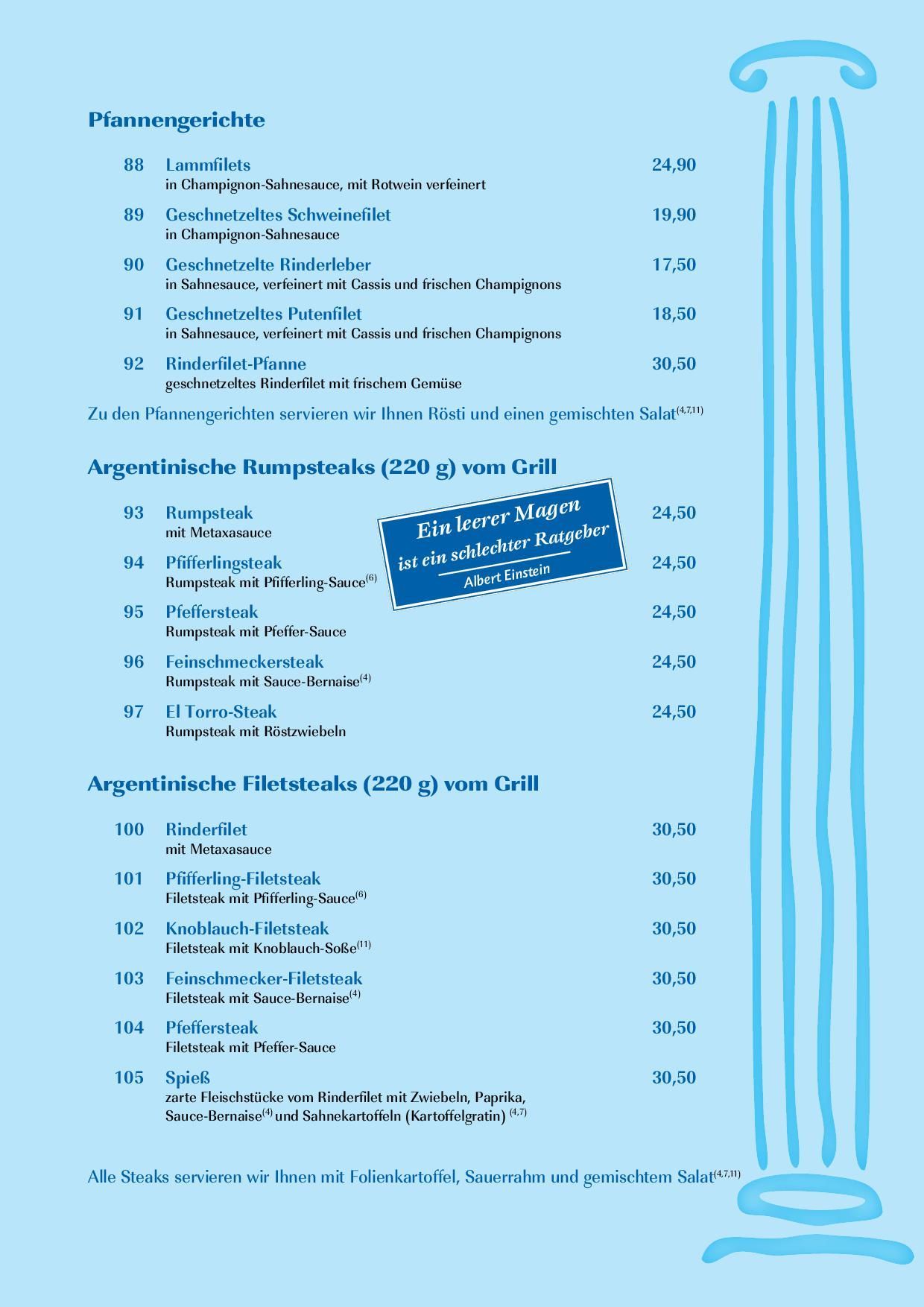 Speisekarte 2025 | Pandosia |Griechische Spezialitäten | Essen