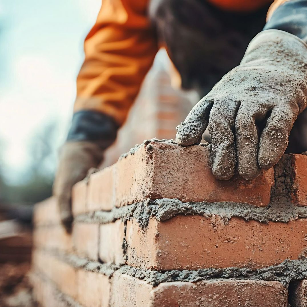 Construction d'un mur en brique