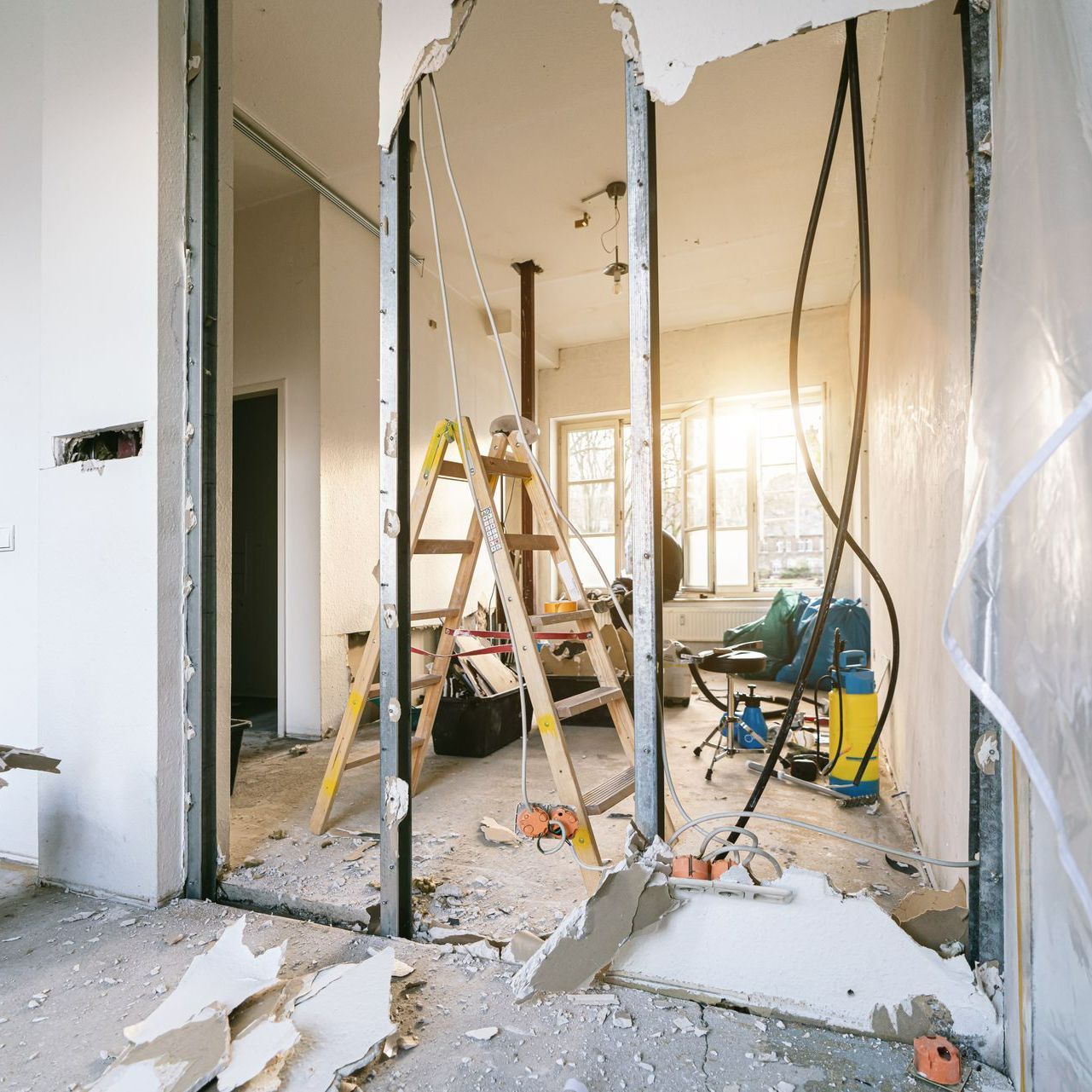 Démolition d'un mur intérieur