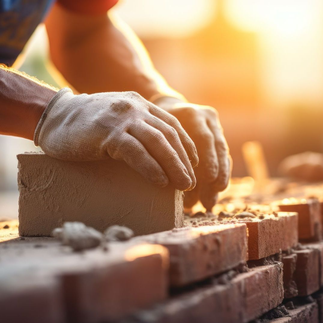 Construction d'un mur en brique