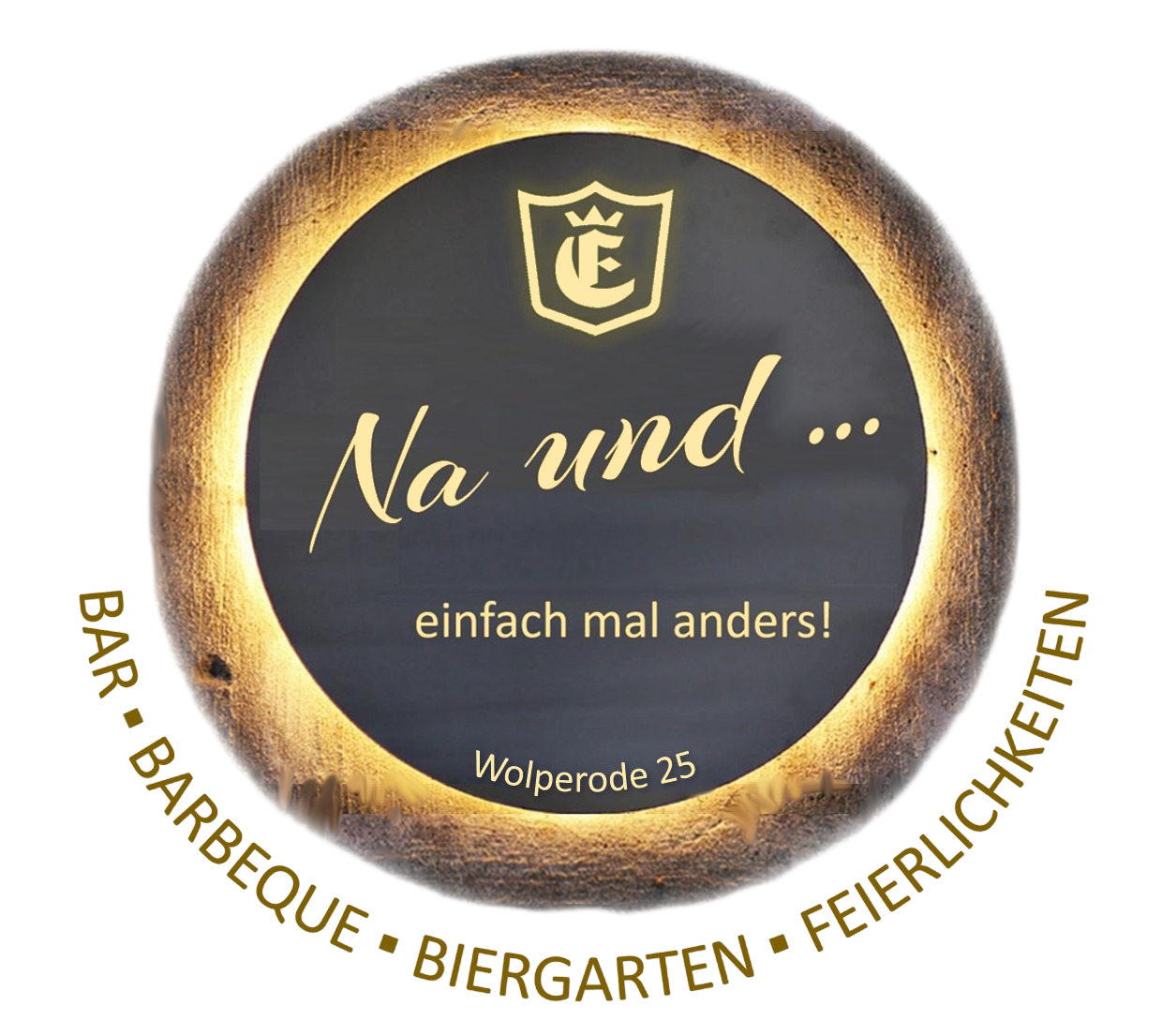 A sign that says na und einfach mal anders