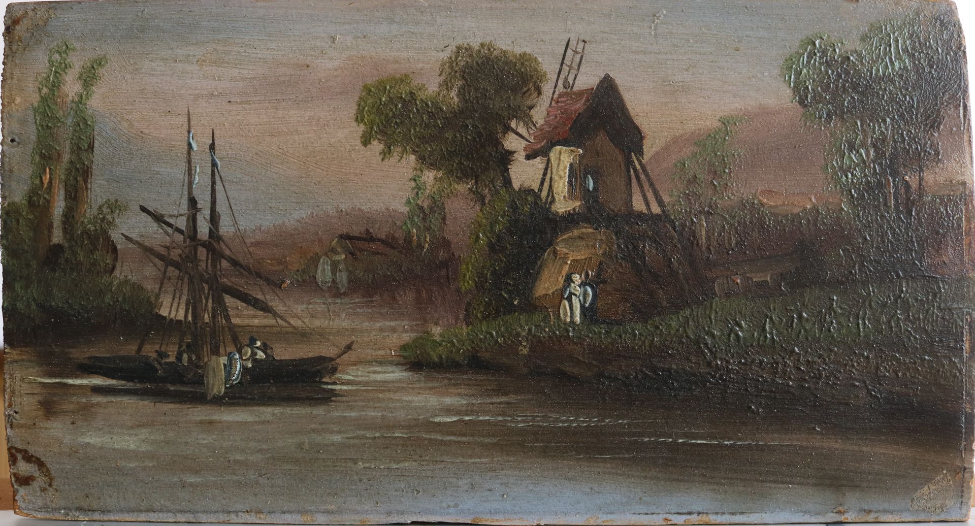 Tableau d'une rivière avant restauration.