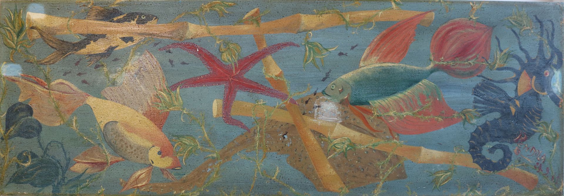 Tableau bleu restauré.