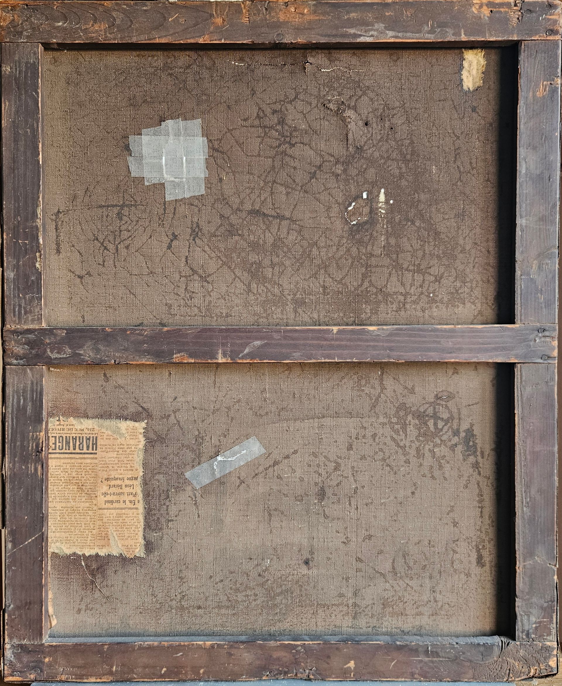 Restauration d'une toile.