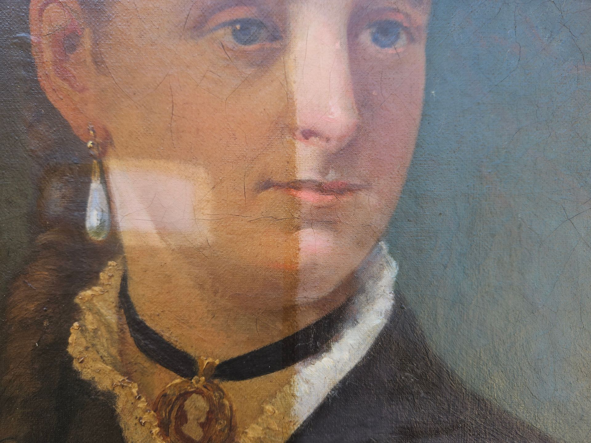 Zone nettoyée d'un tableau.