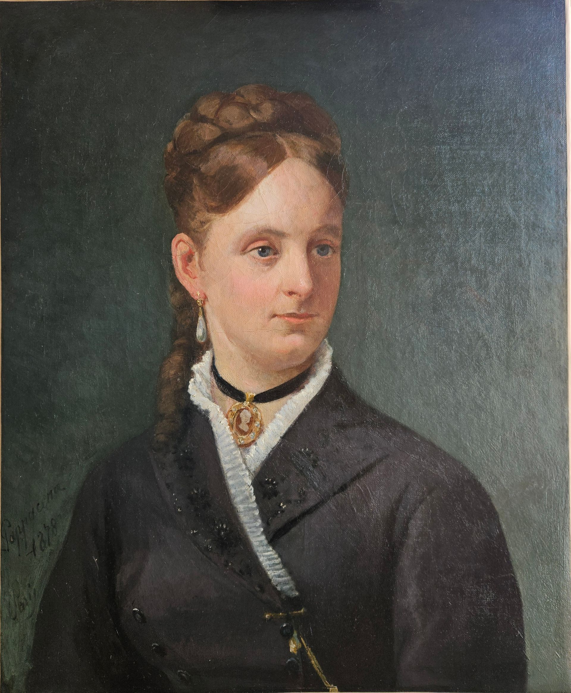 Tableau d'une femme restauré.