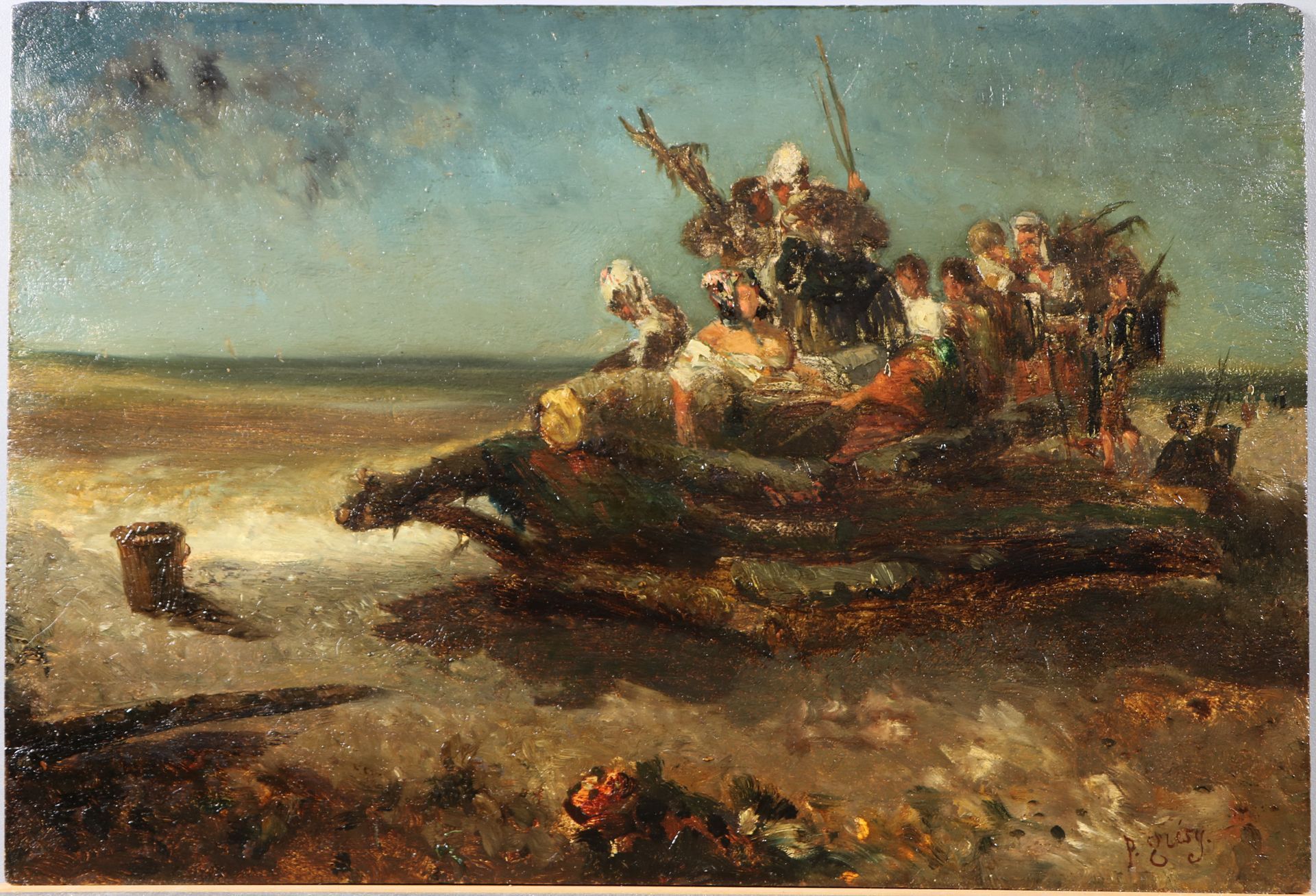 Tableau avec des personne restauré.