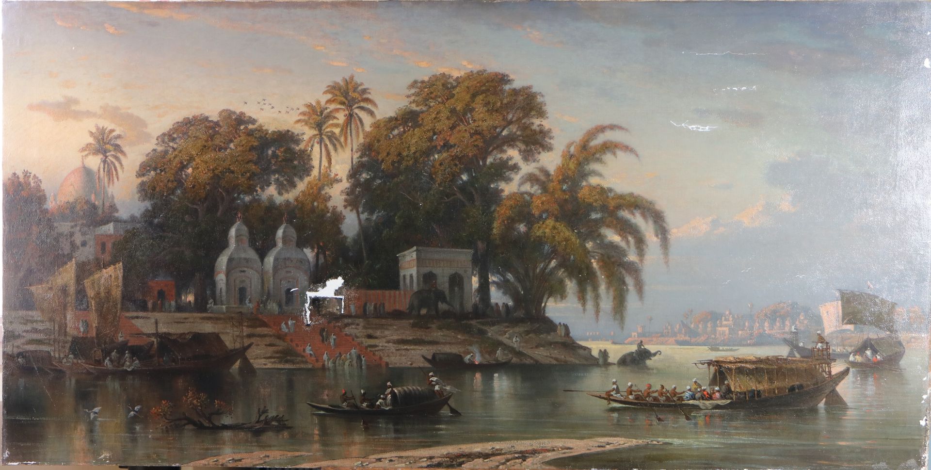 Tableau avec des palmiers nettoyé.