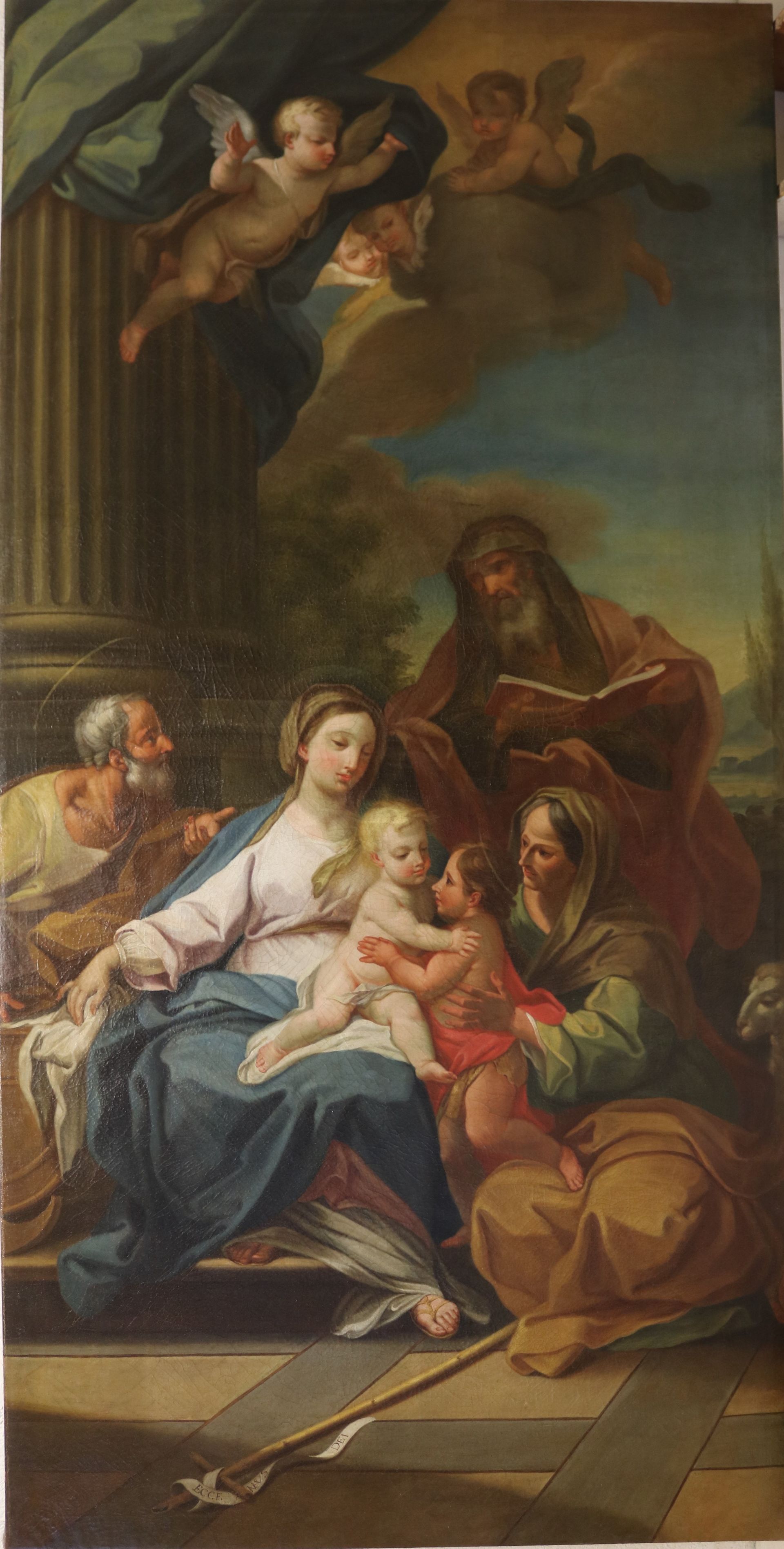 Tableau avec anges qui a été restauré.