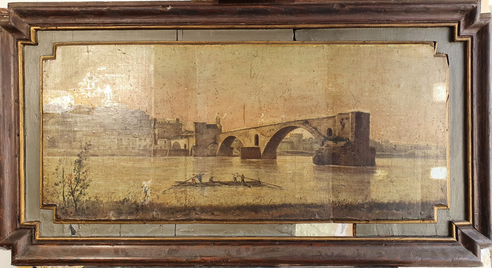 Tableau avant restauration : Pont d'Avignon.