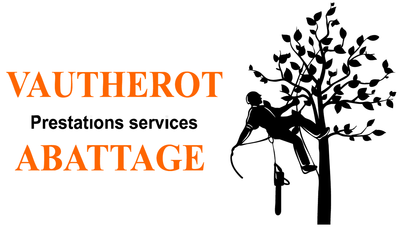 Logo pour Vautherot, représentant un ouvrier arboricole, avec le texte orange
