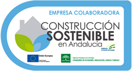 Un cartel que dice construcción sostenible en Andalucía.