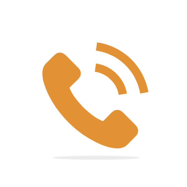Icône de téléphone orange qui sonne.