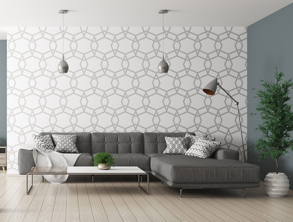 Papier peint octogonal dans un salon