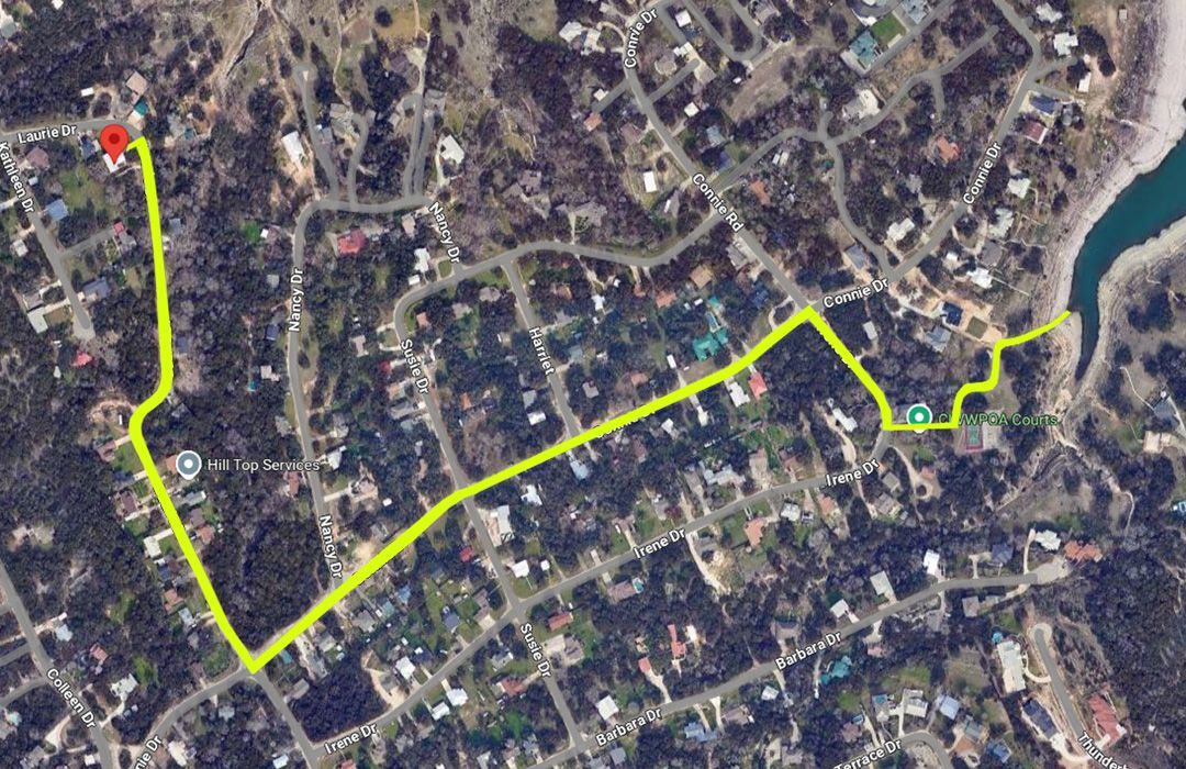 Walking map to lake access