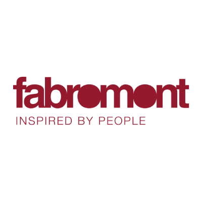 A red logo for a company called fabremont inspired by people