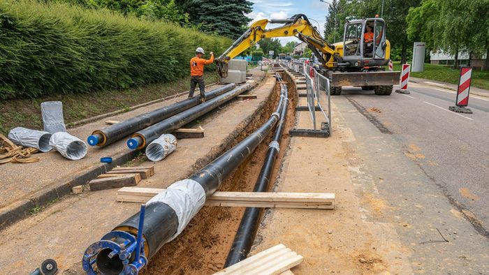 Travaux de voirie pour le chauffage urbain