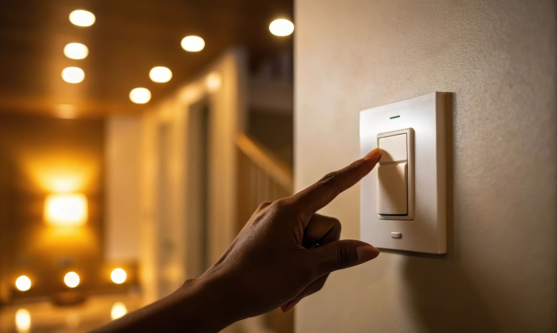 Intérieur éclairé avec des lignes d'ampoules intégrées au plafond