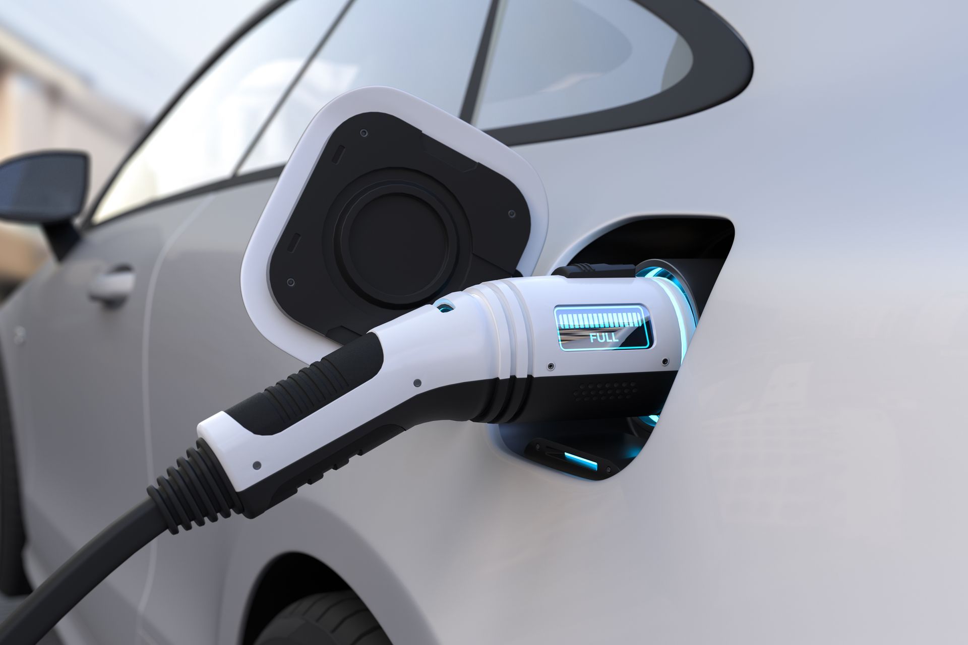 Branchement d'un véhicule électrique.