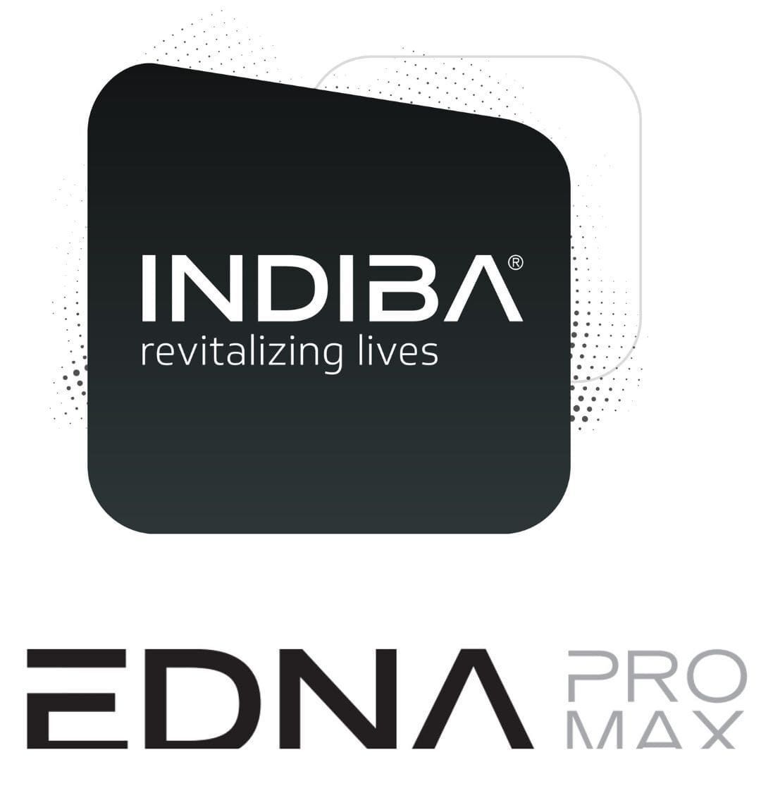 Un logotipo para Indiba Revitalizing Lives Edna Pro Max