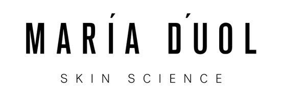 Un logotipo en blanco y negro para Maria Duol Skin Science.