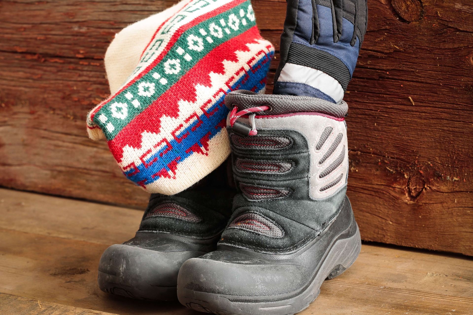 Some Winter Gear on the floor.