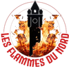 Un logo pour les flammes du nord avec une tour d'horloge au centre