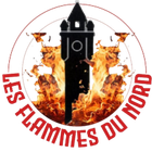 Un logo pour les flammes du nord avec une tour d'horloge au centre