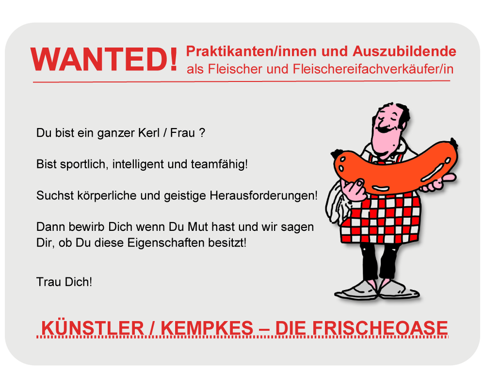 Stellenangebot Azubi Metzger