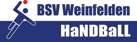 BSV Weinfelden Handball-Logo mit blauem Text und stilisiertem Spieler-Icon