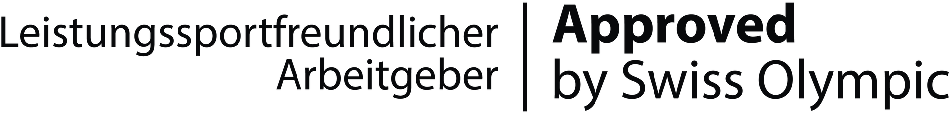 Logo with “Leistungssportfreundlicher Arbeitgeber” and “Approved by Swiss Olympic” text
