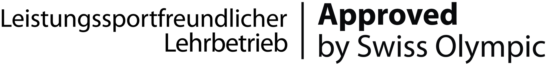 Lehrbetriebs-Logo mit Text „Leistungssportfreundliche Lehrbetriebe“ und „Approved by Swiss Olympic“