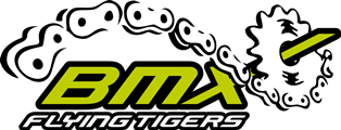 Logo der BMA Flying Tigers mit stilisierten weißen und lindgrünen Tigerumrissen auf schwarzem und weißem Hintergrund