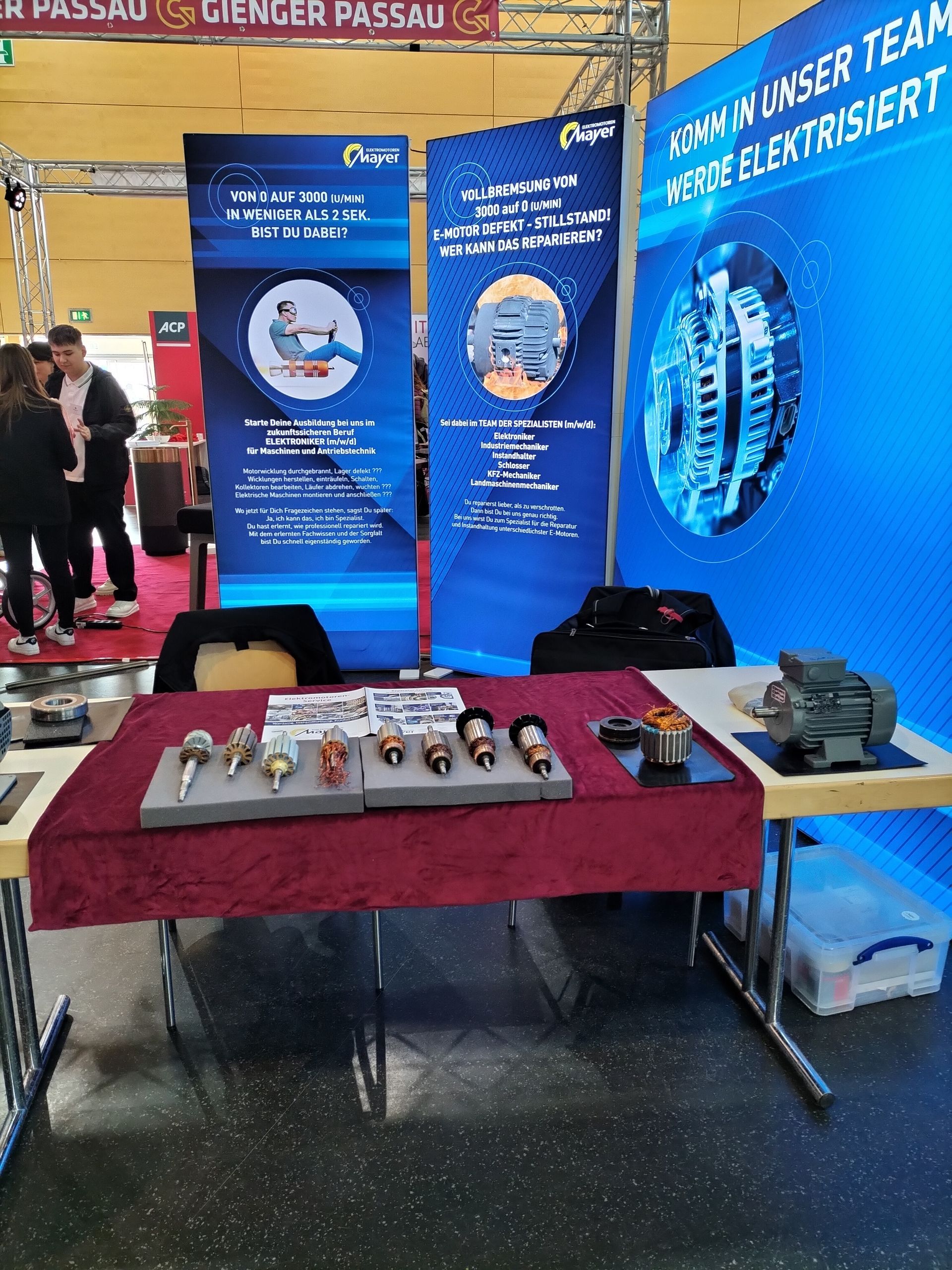 Anker/Rotor und Elektromotor zur Ausstellung