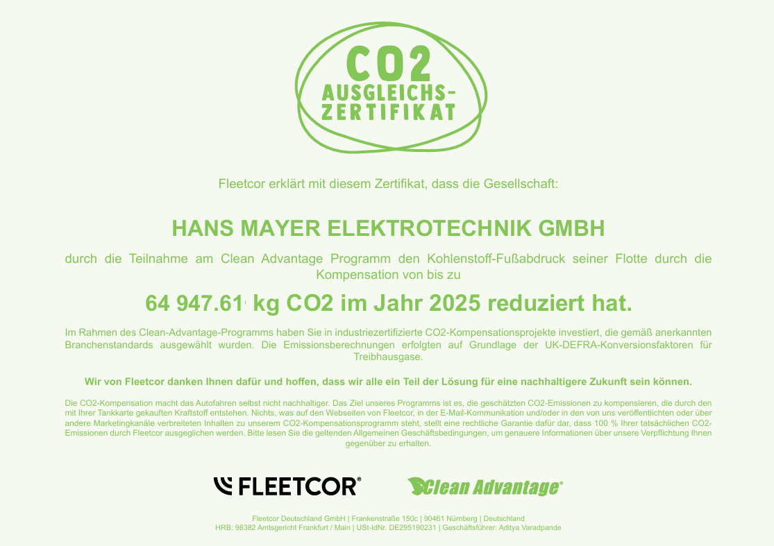 CO₂-Emissionen mit dem Clean Advantage®