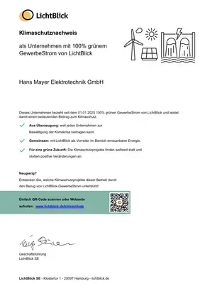 100 % Grüner Gewerbestrom von LichtBlick