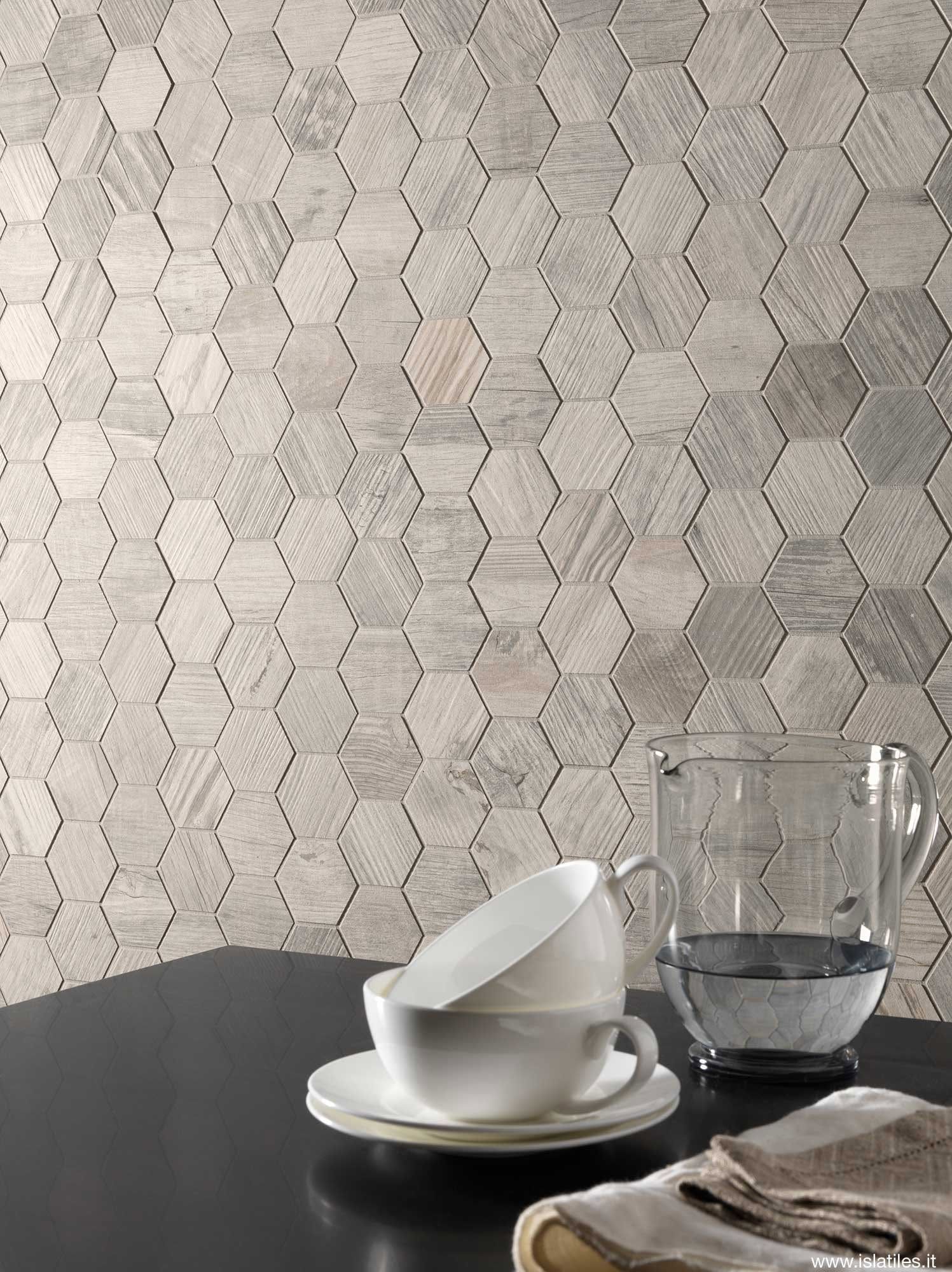 Carreaux de ciment effet hexagonal