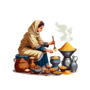 Image représentant une femme qui cuisine signifiant que nos plats sont préparés sur place